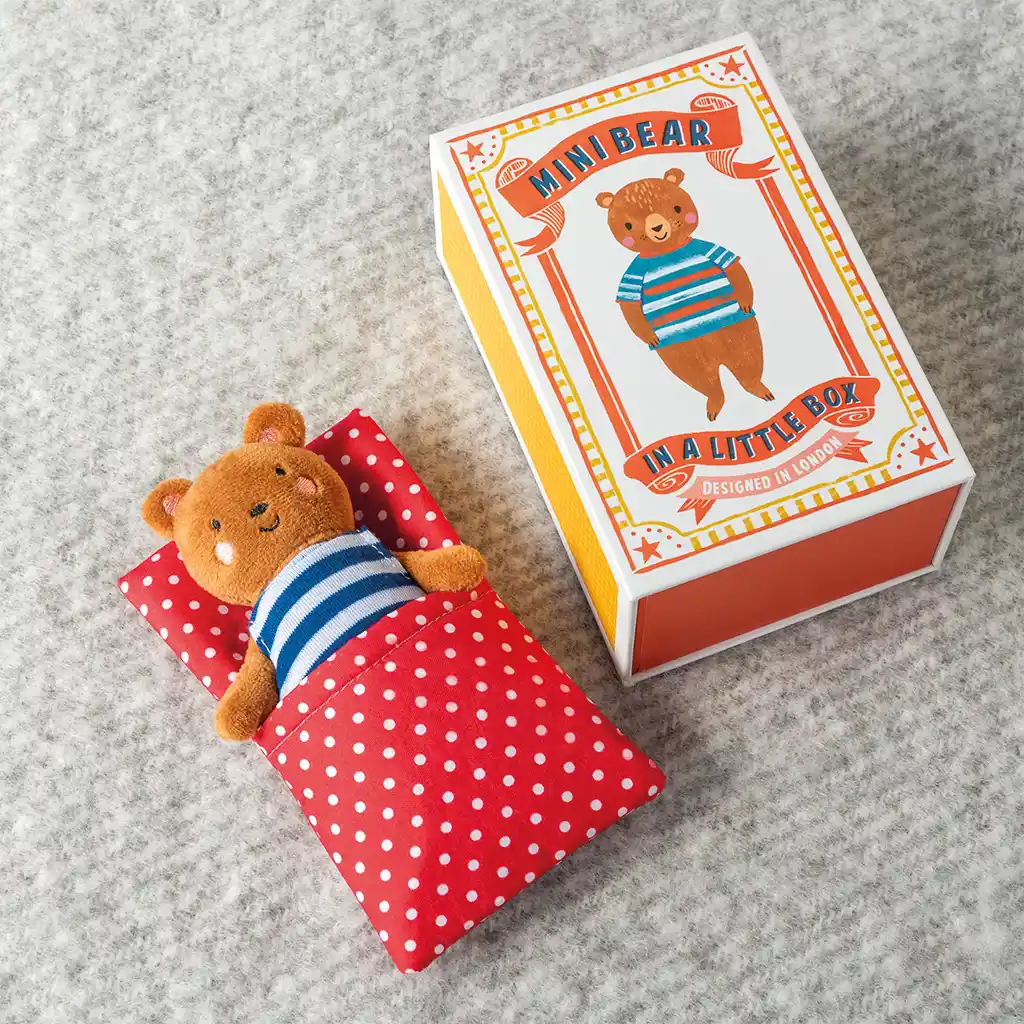 mini ours dans une petite boîte