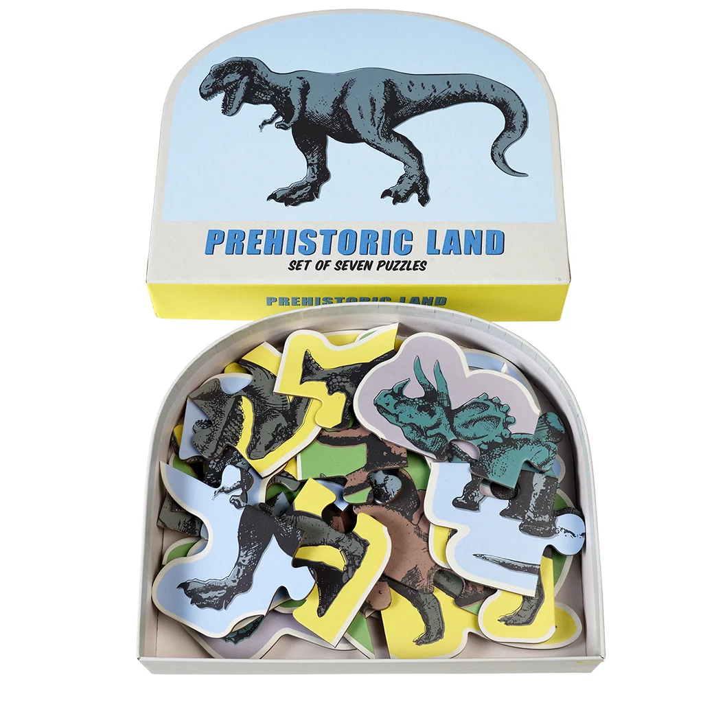 juego de siete rompecabezas prehistoric land