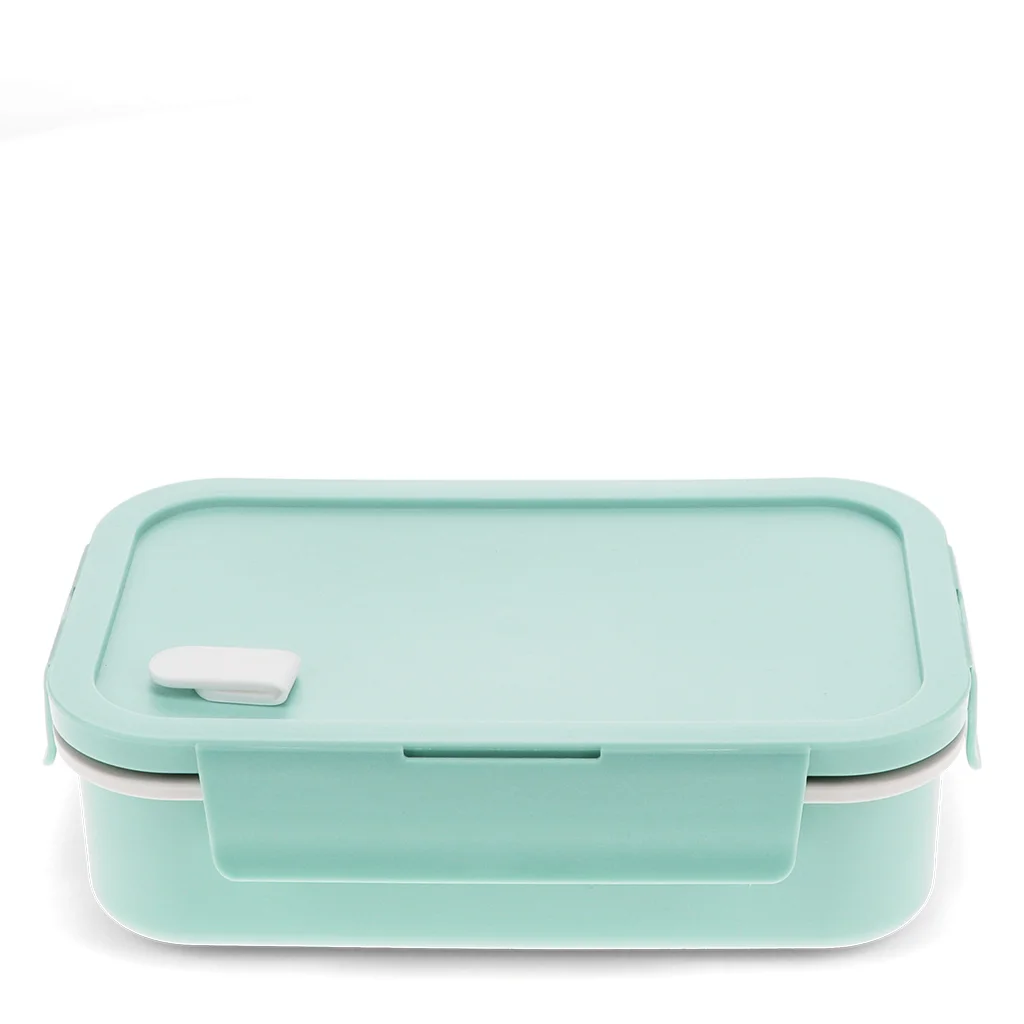 double wall lunch box with divider - pale blue