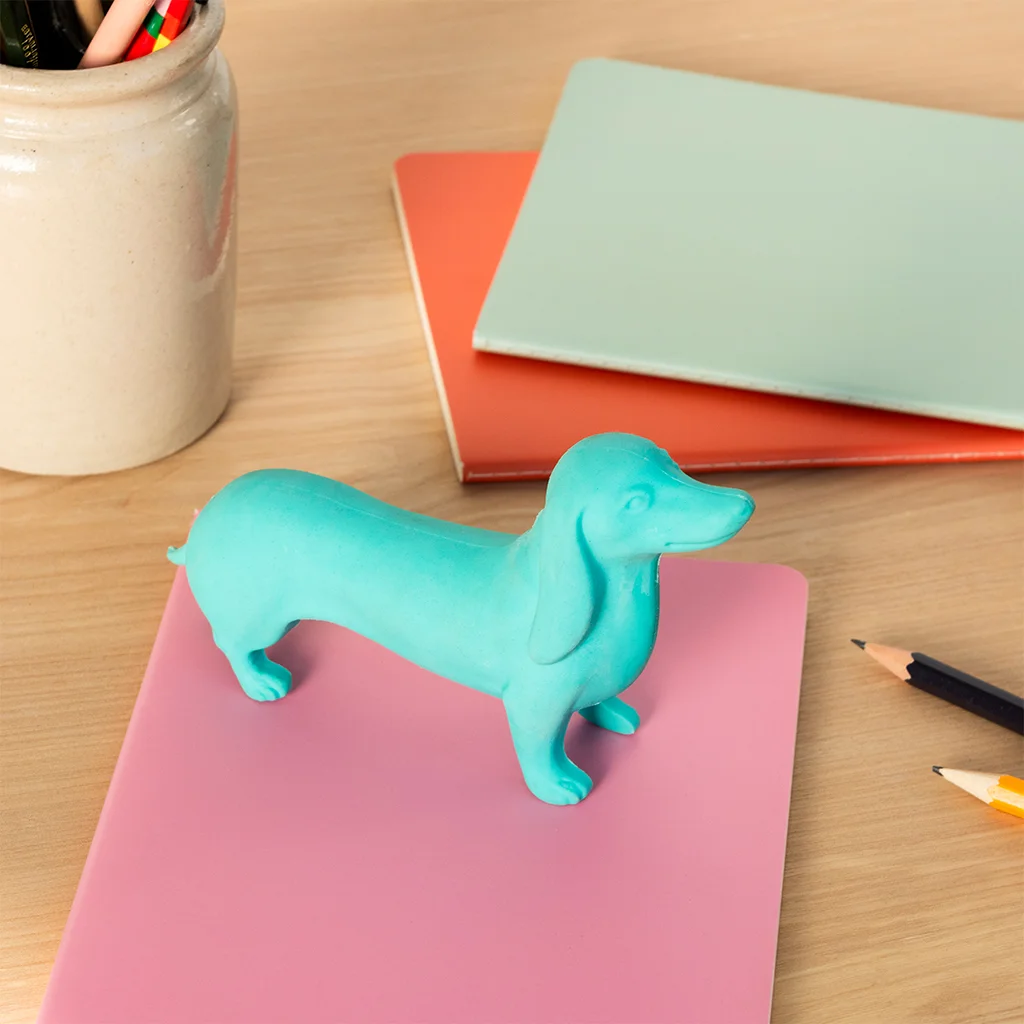 giant sausage dog eraser - turquoise