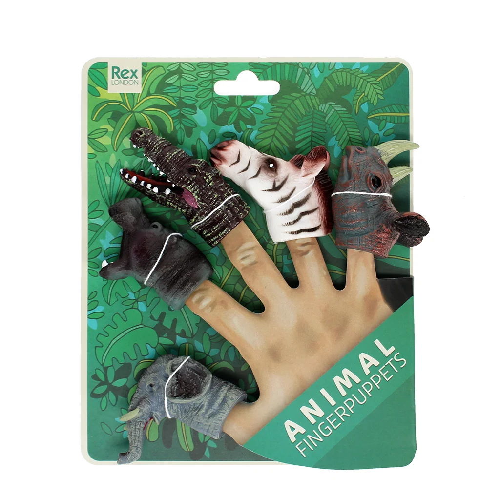 animal finger puppets (set of 5) - safari