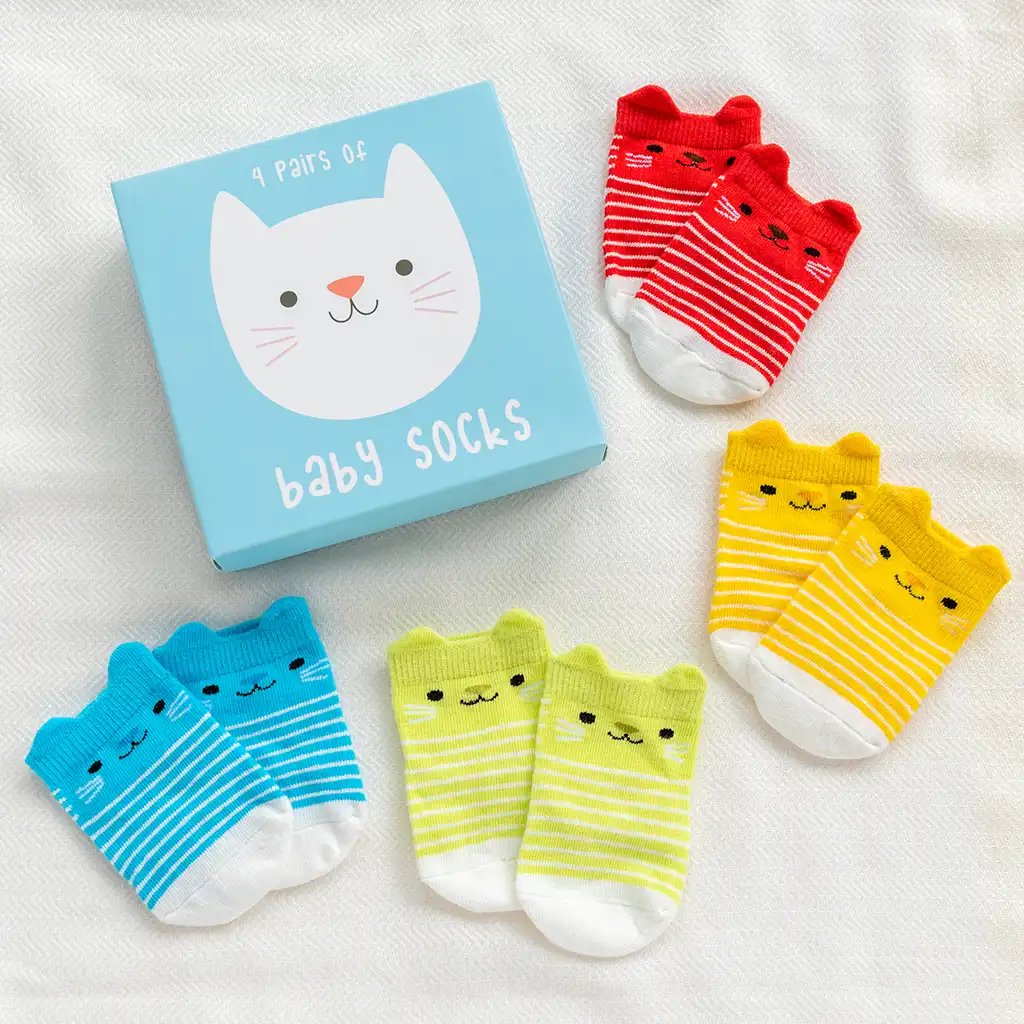 baby socks (4 pairs) - kitten