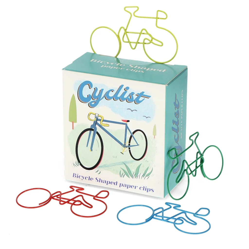 paper clips (box of 20) - cyclist