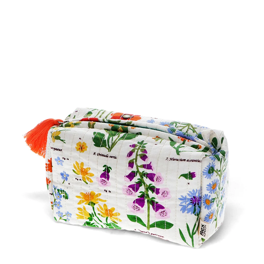 bolsa de maquillaje acolchada - wild flowers