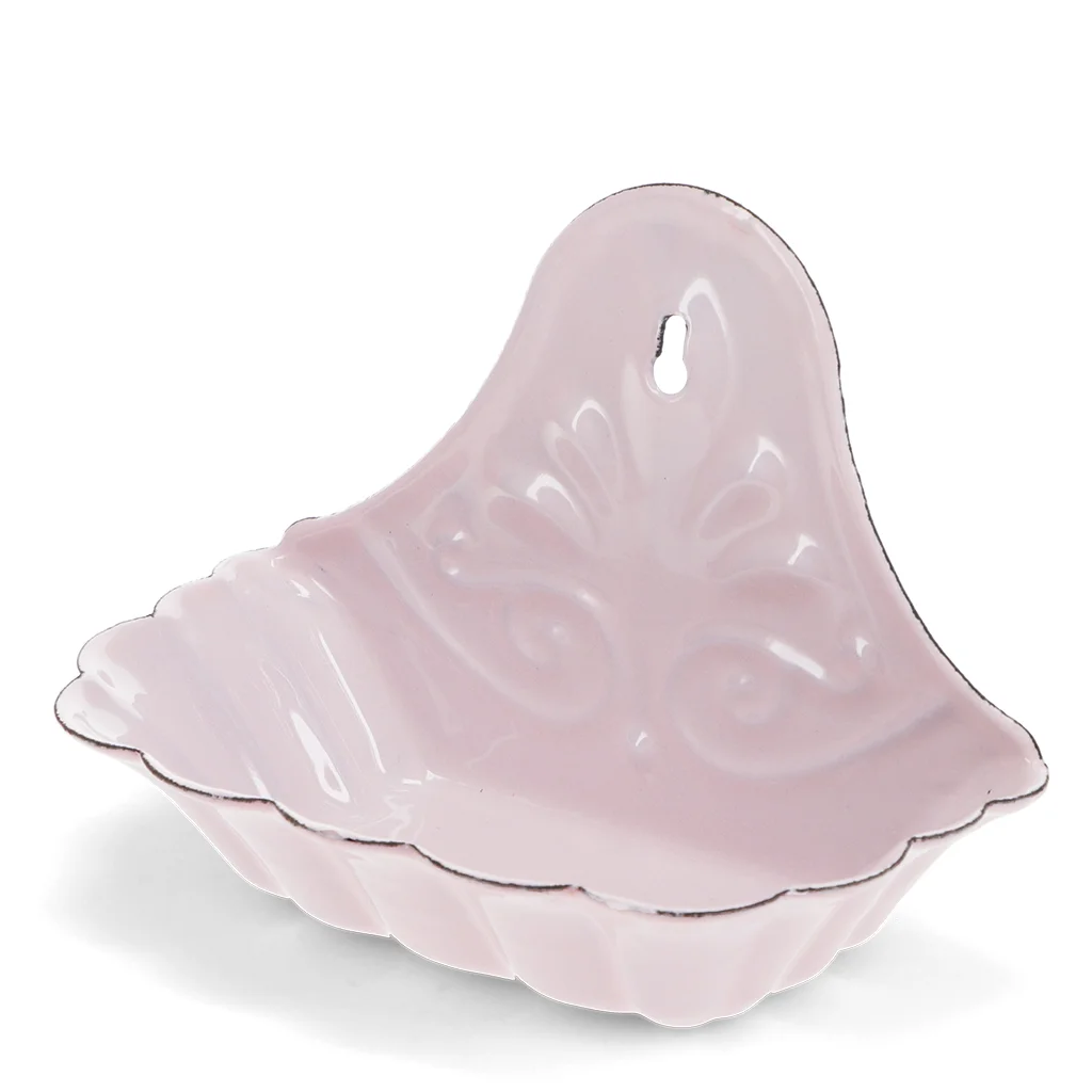 wall-mounted enamel soap dish - pink