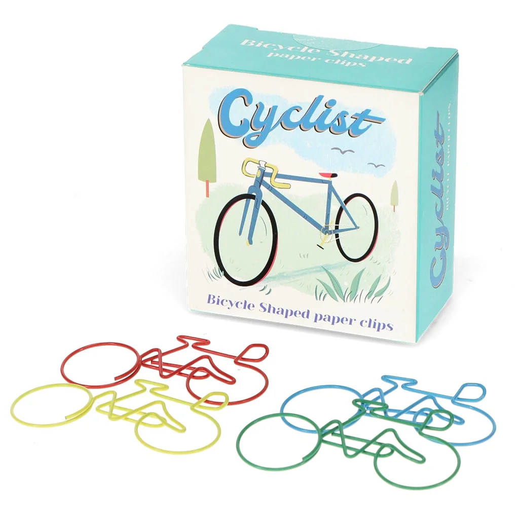 paper clips (box of 20) - cyclist