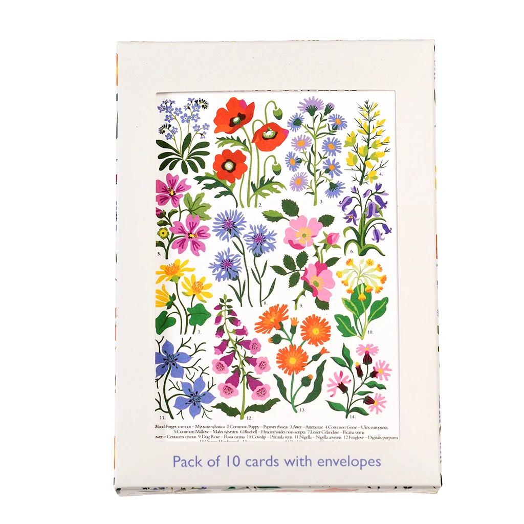 cartes de voeux fleurs sauvages (lot de 10)