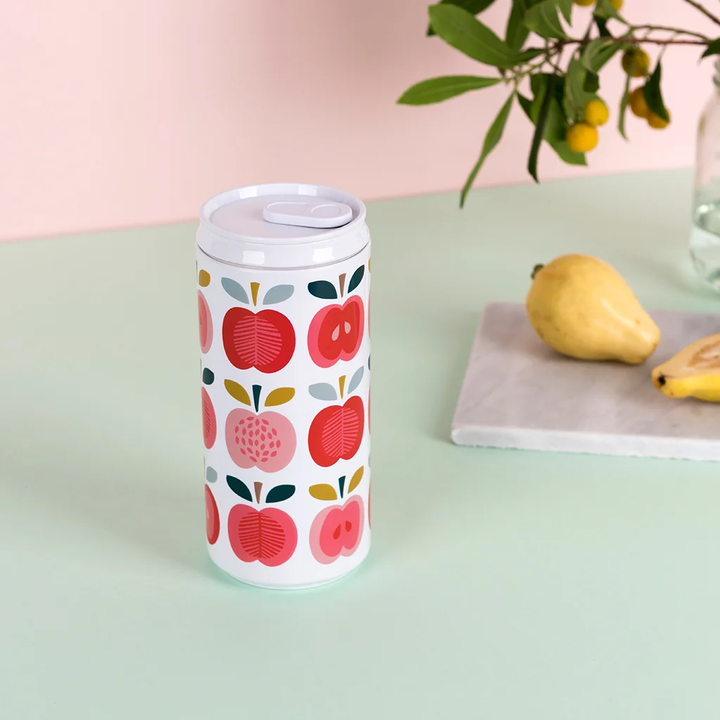 reusable eco can water bottle (330ml) - vintage apple