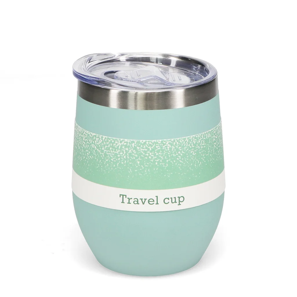 rubber coated travel cup 350ml - eggshell blue