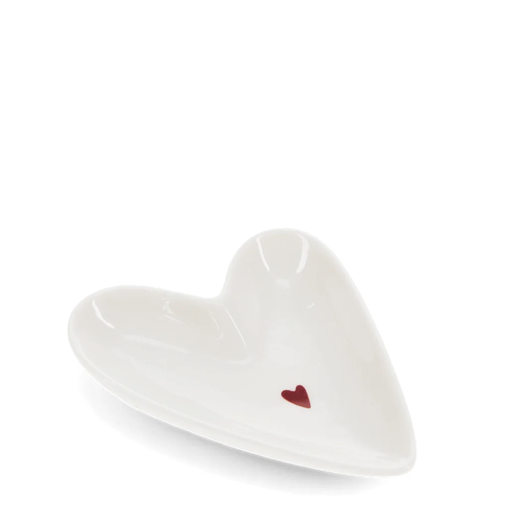 mini glossy ceramic trinket dish - heart