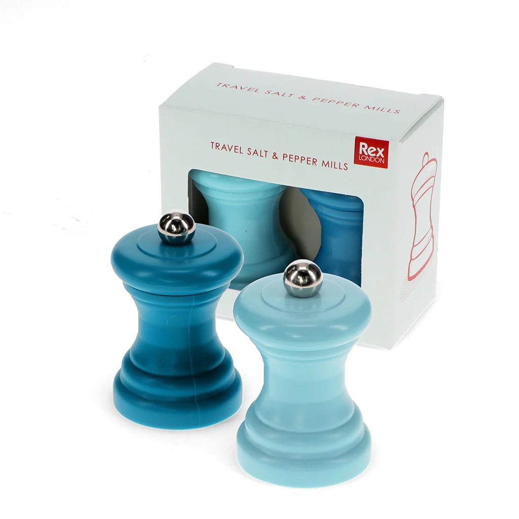 travel salt & pepper mill set - blue