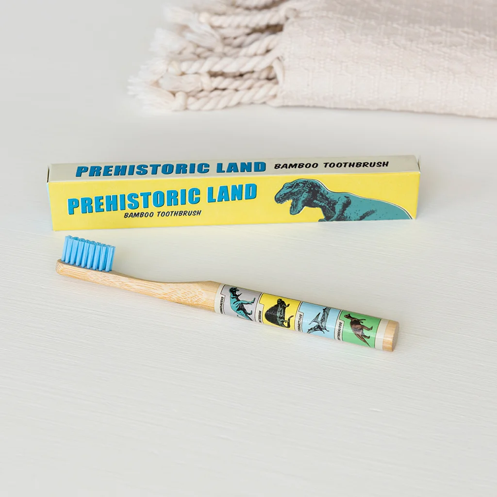 brosse à dents en bambou pour enfants prehistoric land