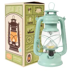 led hurricane lantern - aqua led hurricane lantern - aqua