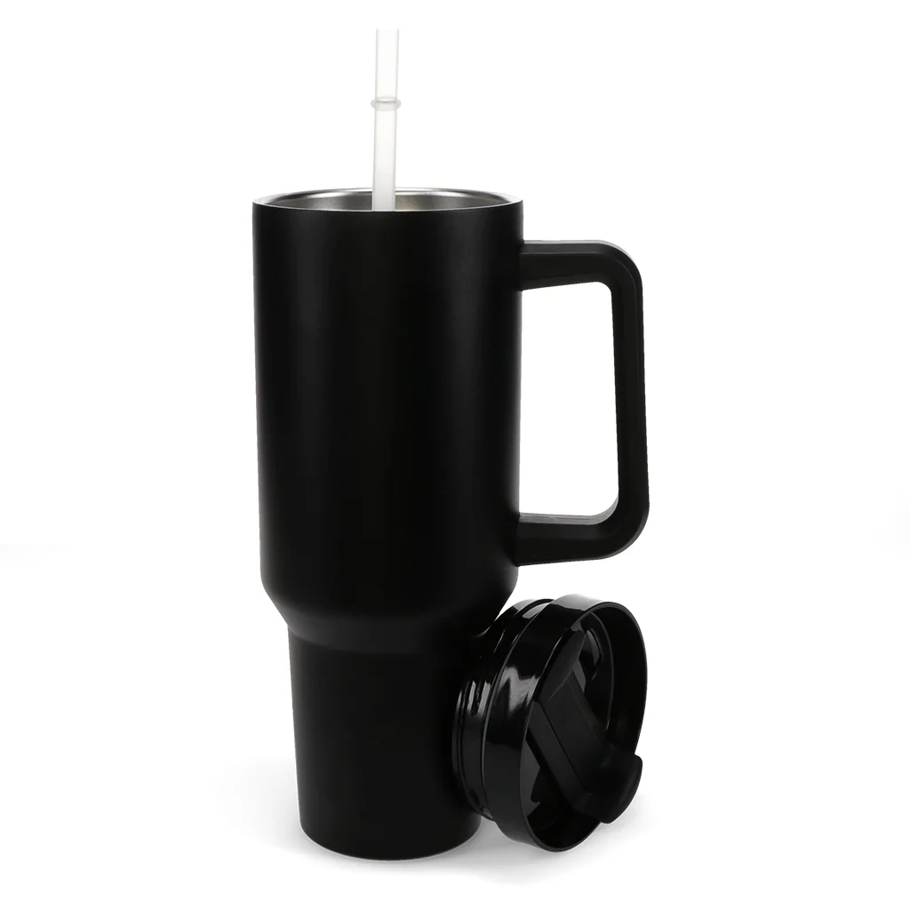 travel tumbler with handle (1.2ltr) - black