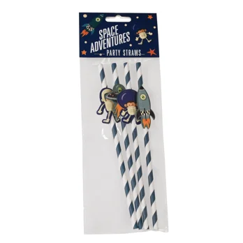 paper straws (pack of 4) - space adventure paper straws (pack of 4) - space adventure