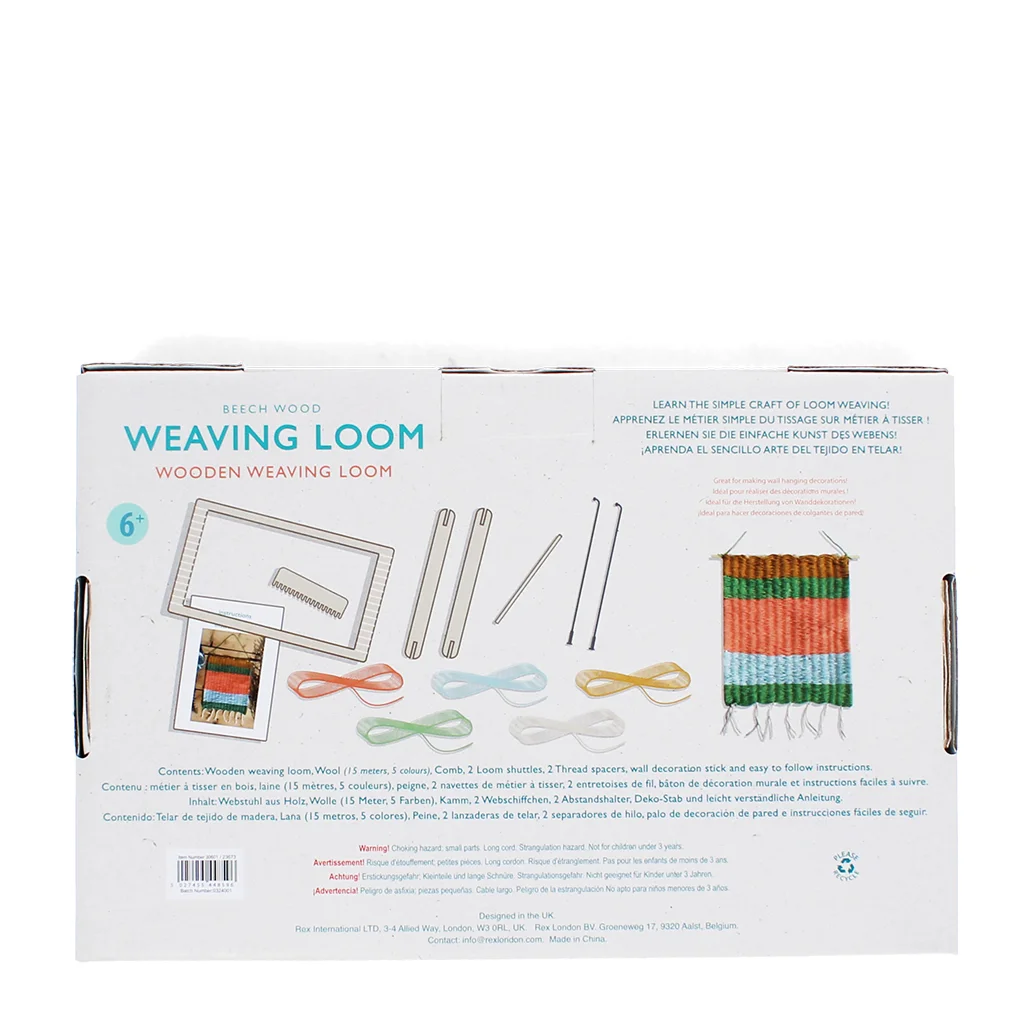 wooden weaving loom set