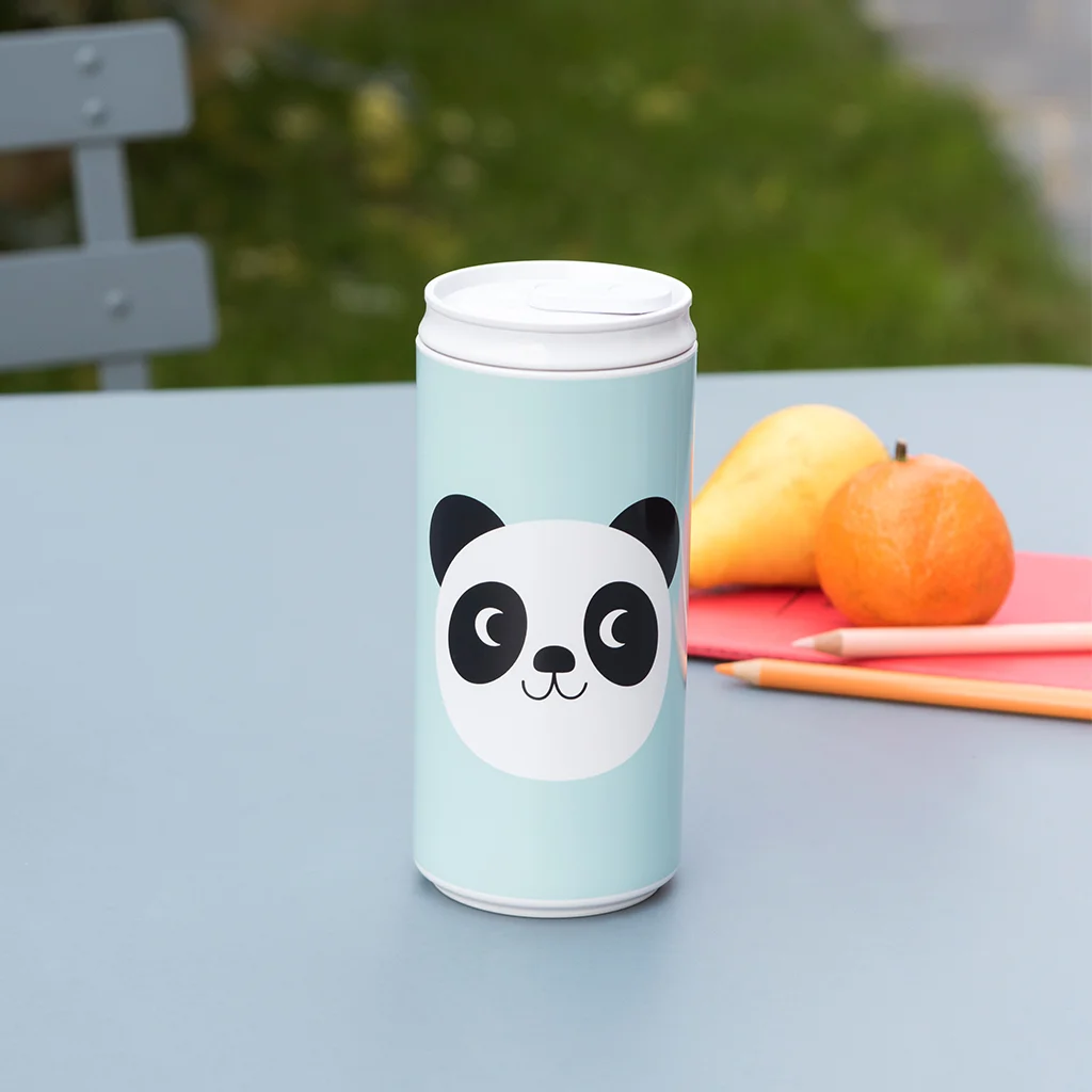 reusable eco can water bottle (330ml) - miko the panda