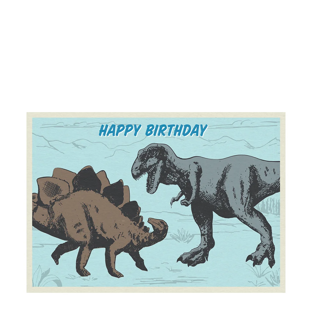 tarjeta de cumpleaños prehistoric land