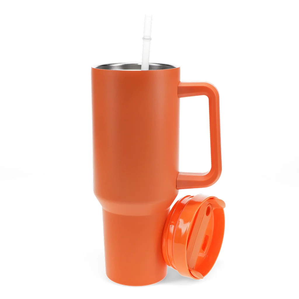 travel tumbler with handle (1.2ltr) - orange