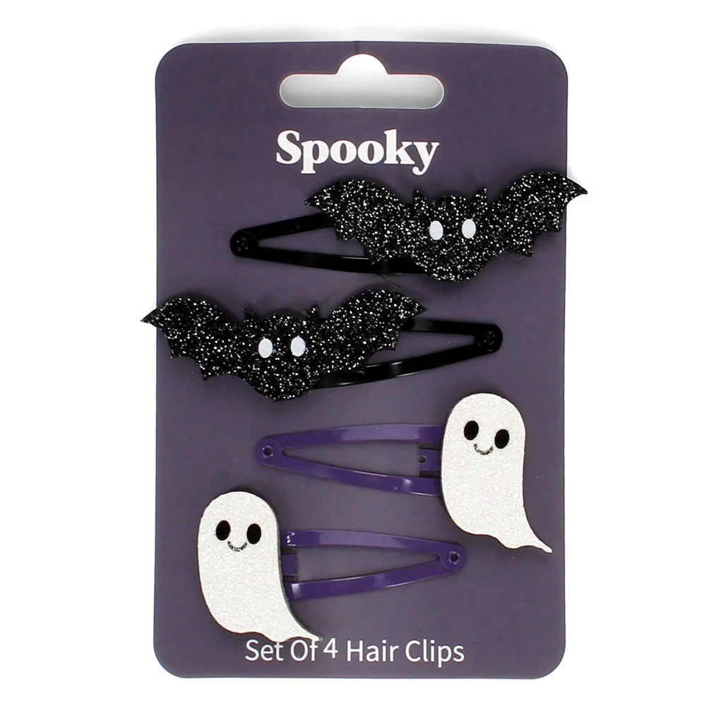 barrettes à cheveux pailletées (lot de 4) - spooky