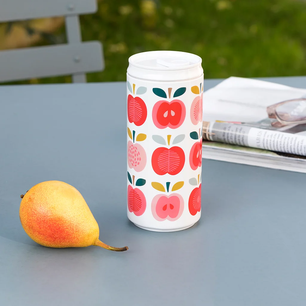 reusable eco can water bottle (330ml) - vintage apple