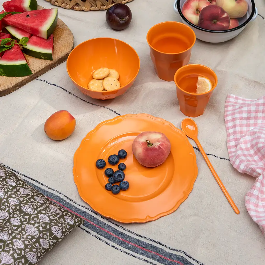 assiette mélamine (20cm) - orange