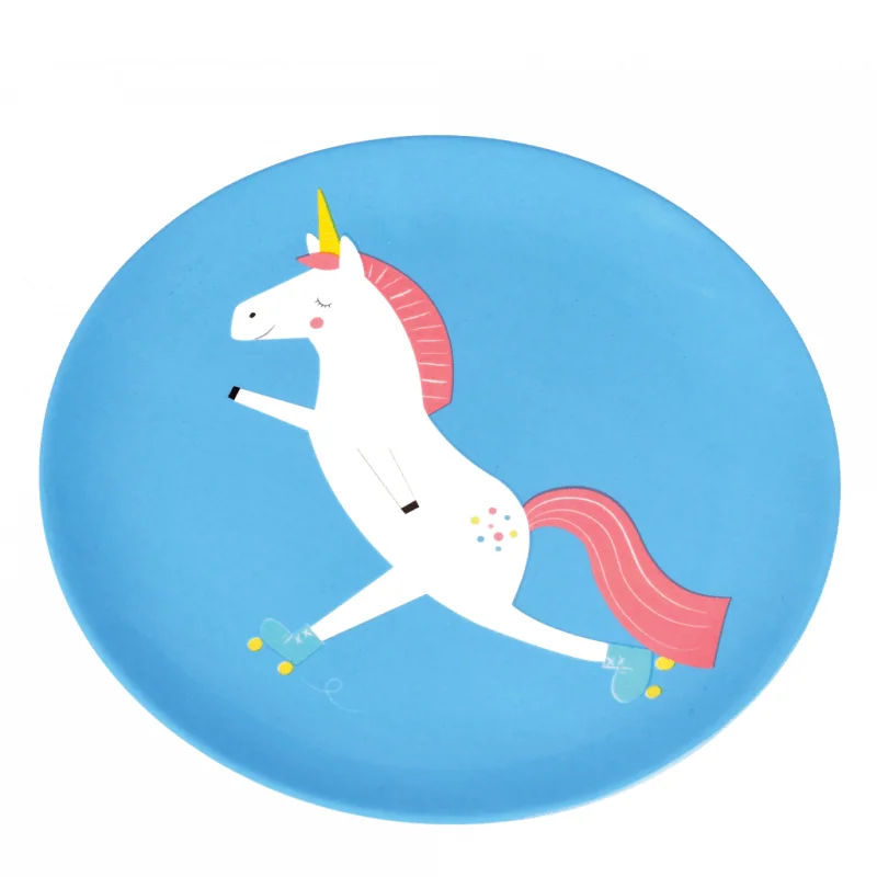 assiette en mélamine licorne