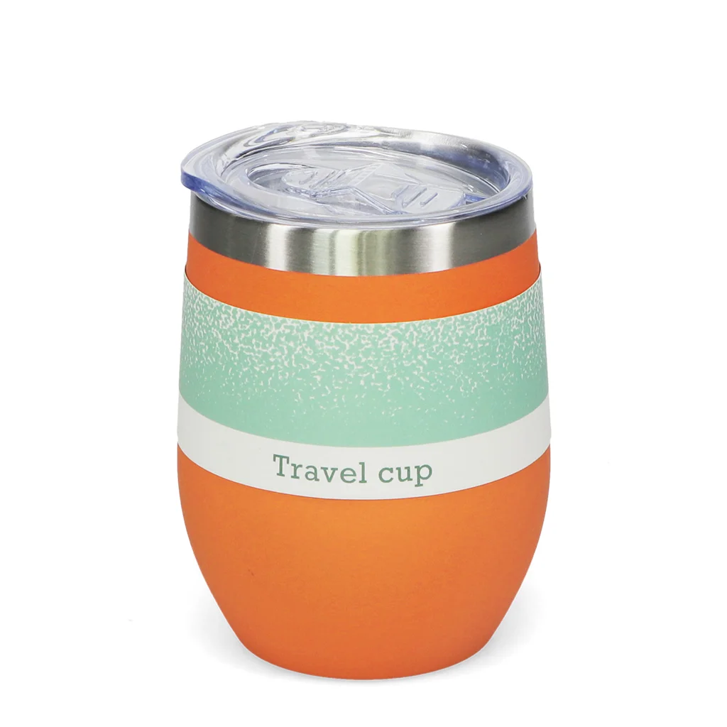 rubber coated travel cup 350ml - orange