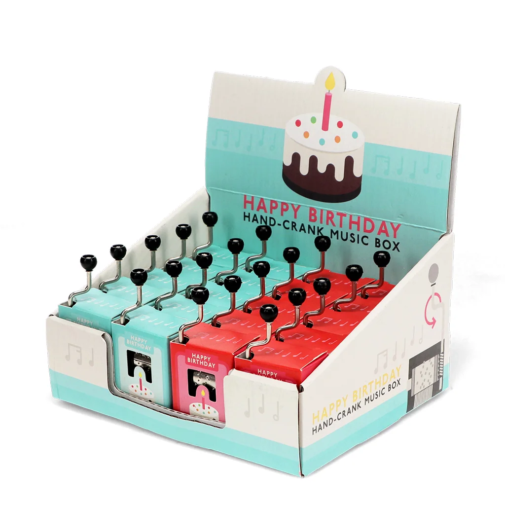 hand-crank music box (assorted) - happy birthday