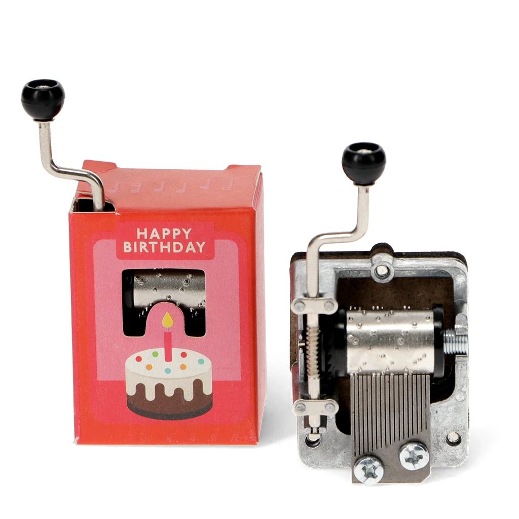 hand-crank music box (assorted) - happy birthday