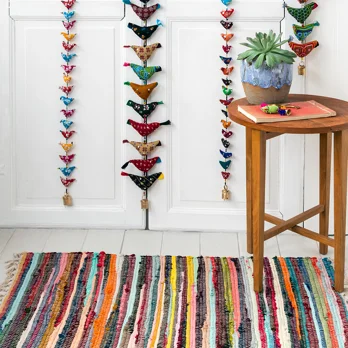 30 birds recycled cloth hanging decoration 30 birds recycled cloth hanging decoration