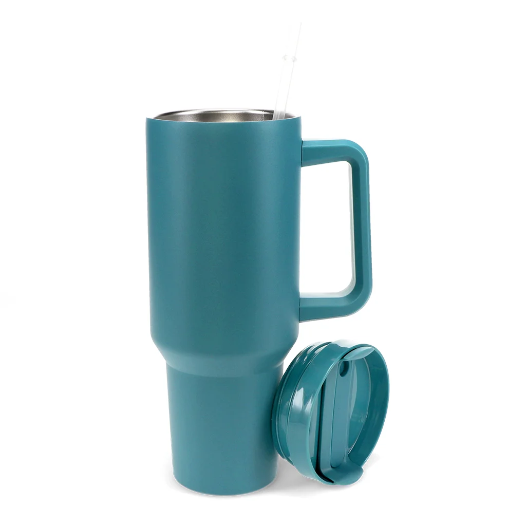 travel tumbler with handle (1.2ltr) - petrol blue