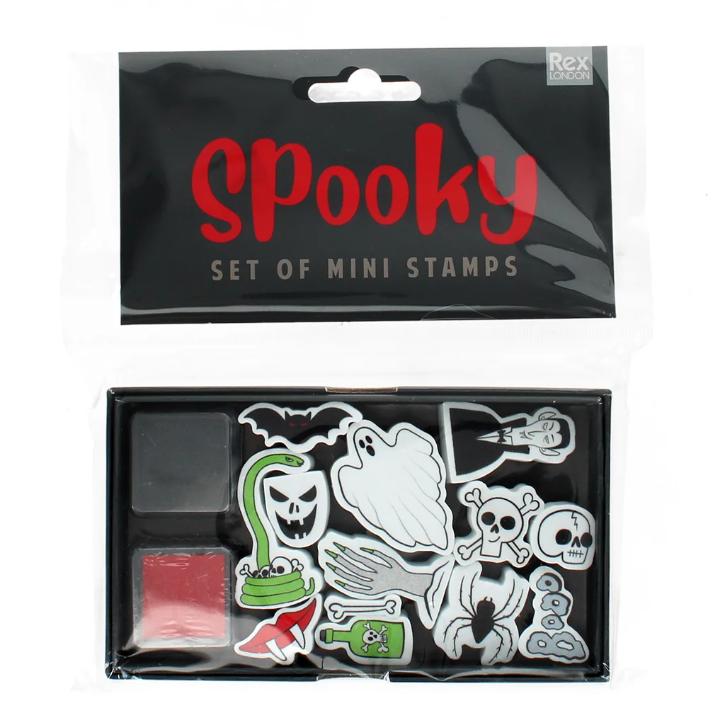 set of mini stamps - spooky