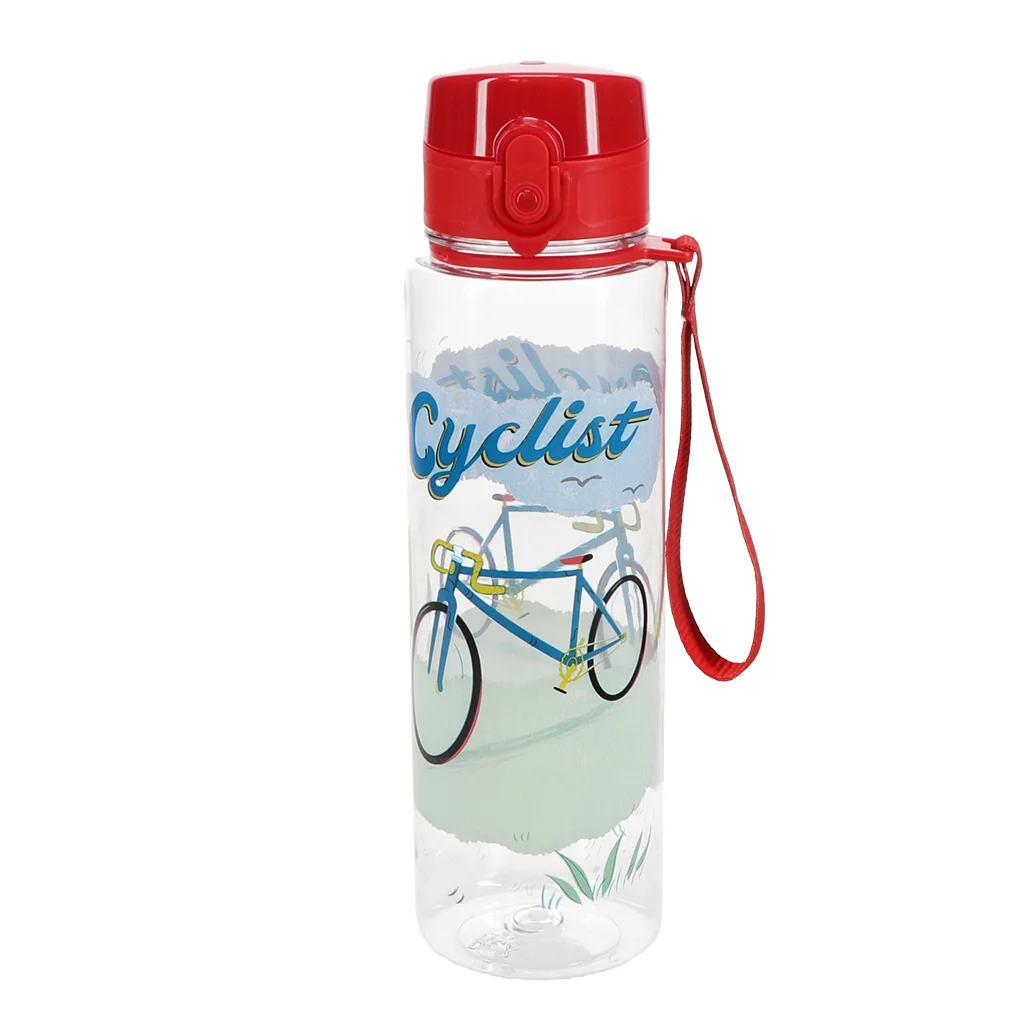 trinkflasche mit druckknopfdeckel 700ml - fahrradfahrer