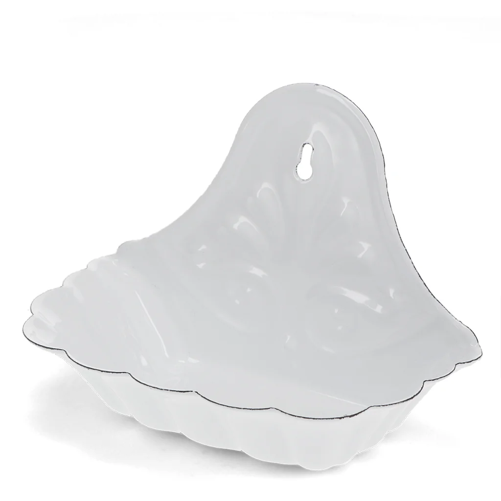 wall-mounted enamel soap dish - white