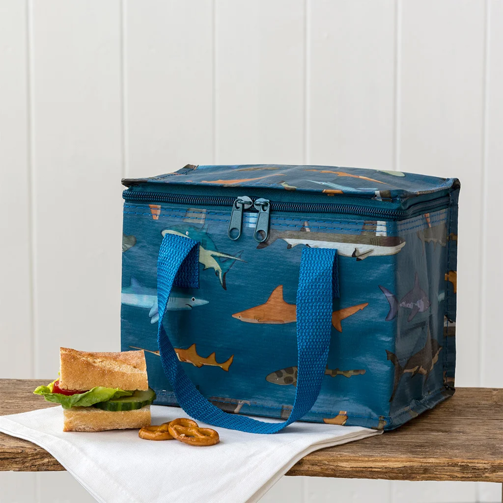 insulated lunch bag - sharks