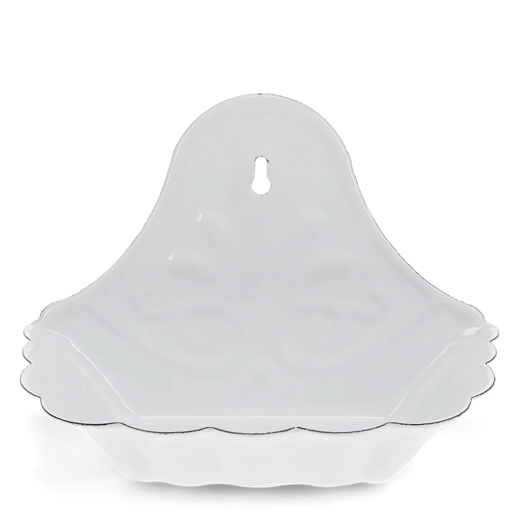 wall-mounted enamel soap dish - white