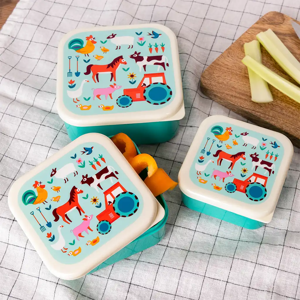 snack boxes (set of 3) - farmyard