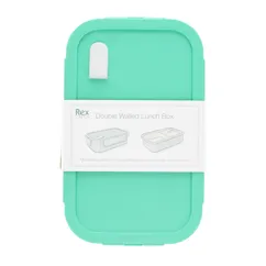 double wall lunch box with divider - aqua double wall lunch box with divider - aqua