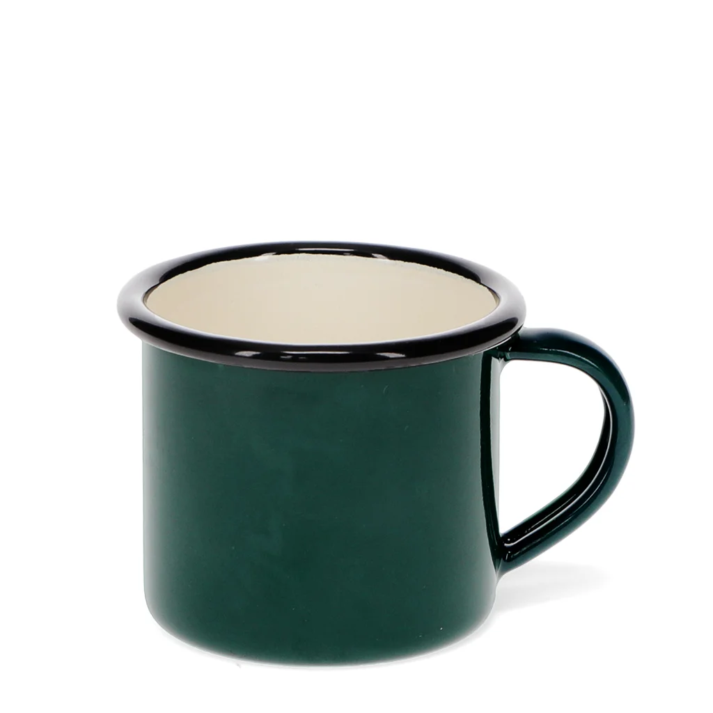 tasse à expresso en émail 150ml - vert foncé