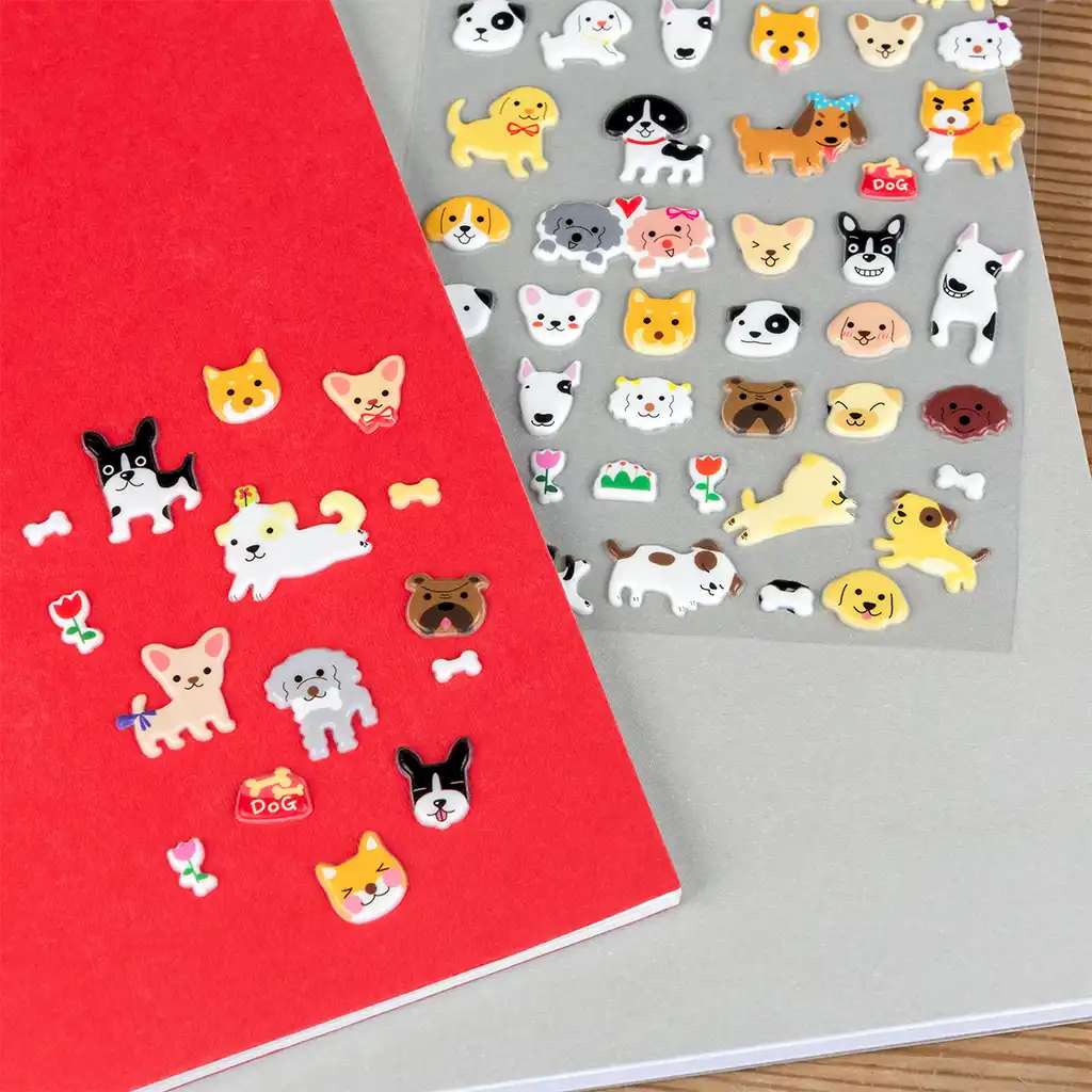 3d puffy stickers - dogs