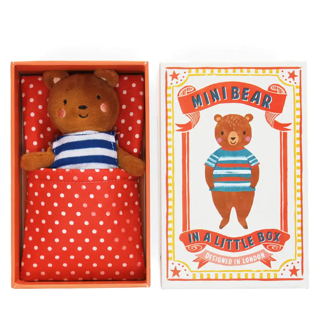 mini bear in a little box - soft toy