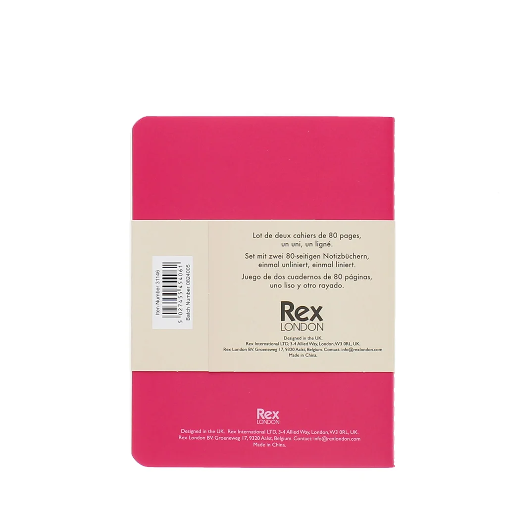 carnets a6 (lot de 2) - roses