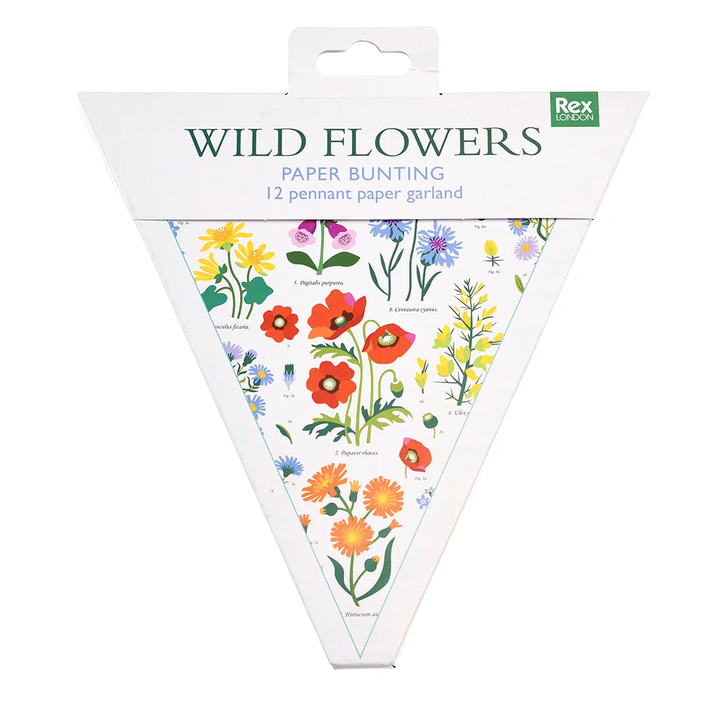 paper bunting (3 metres) - wild flowers