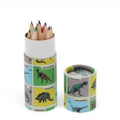 tube of colouring pencils - prehistoric land tube of colouring pencils - prehistoric land