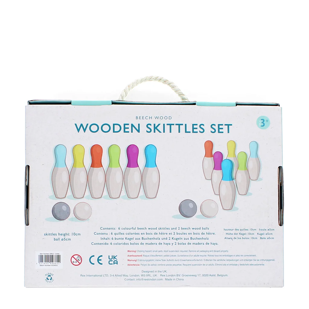 wooden skittles set