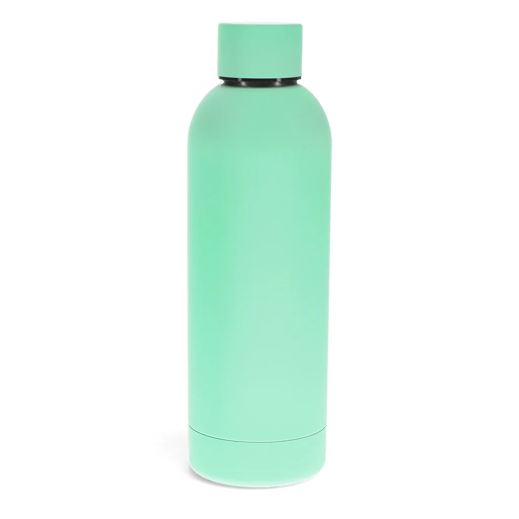 gourde en acier caoutchoutée 500ml - vert menthe