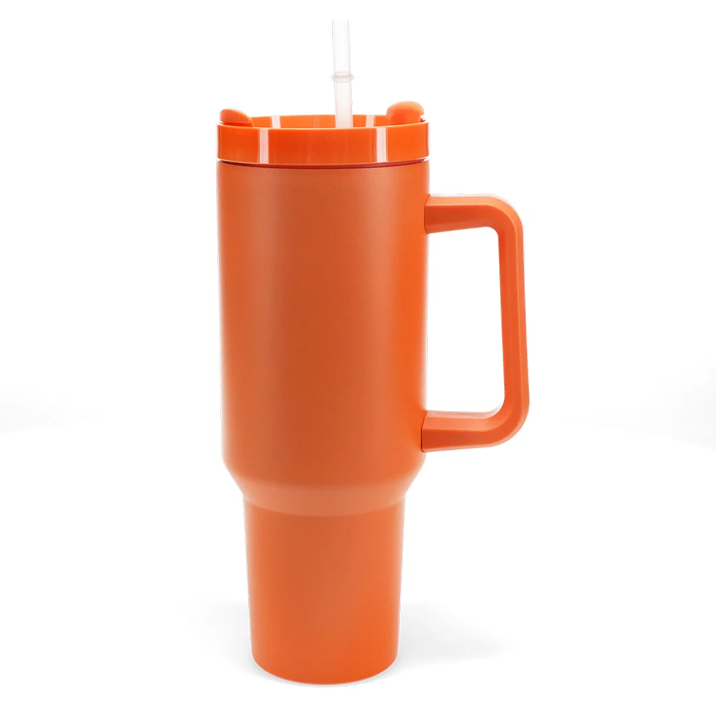 travel tumbler with handle (1.2ltr) - orange