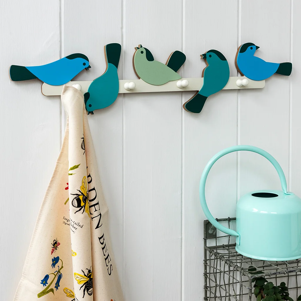 perchero de pared de madera - garden bird