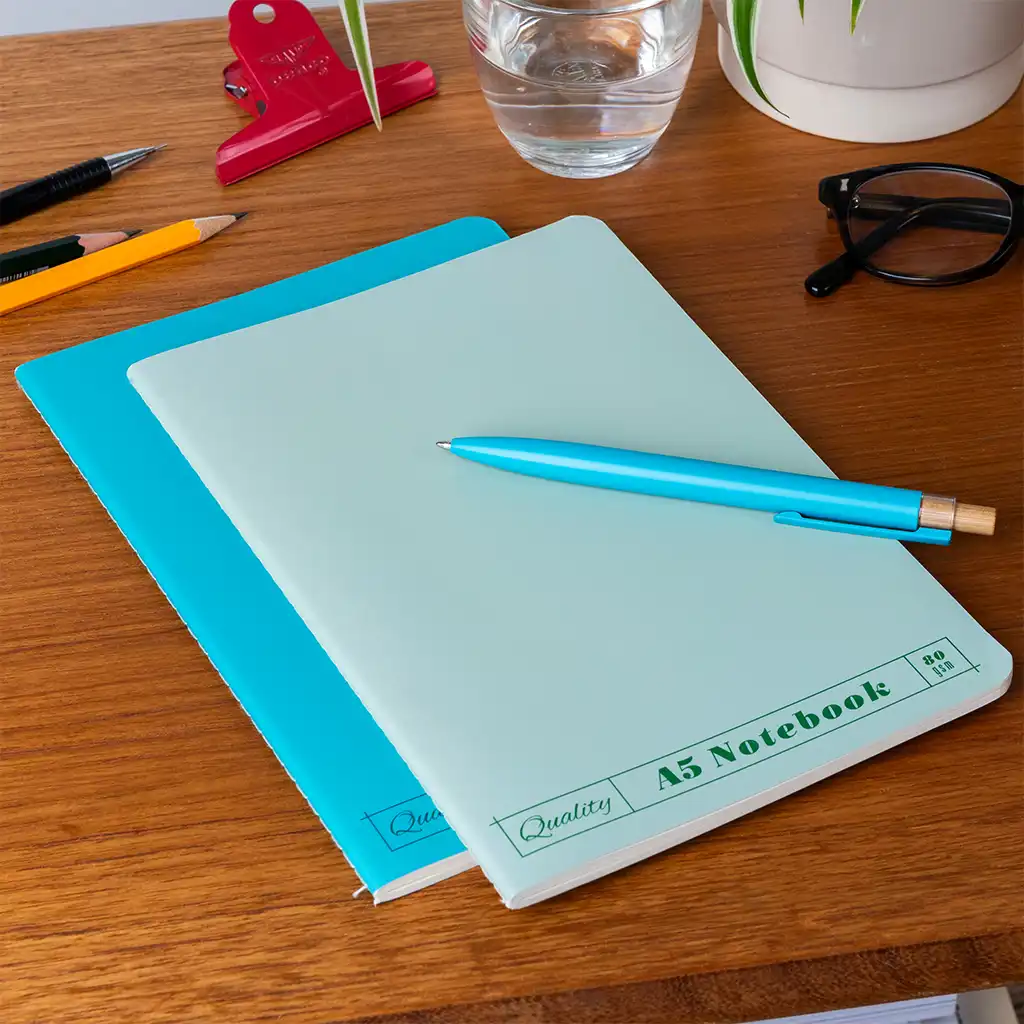 a5 notebooks (set of 2) - green & aqua